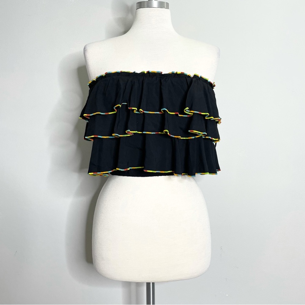 WILD HONEY Honey Punch Ruffle Tiered Layered Crop Top